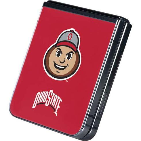 Ohio State University OSUBuckeyes Light Grey Galaxy Z Flip5 5G Skin